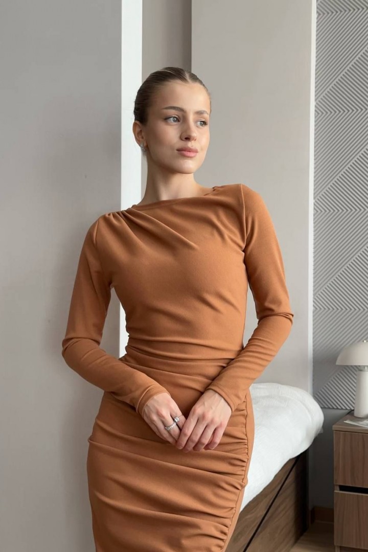 Длинное обтягивающее платье  MOK-546A429