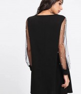 Платье с прозрачными рукавами  AMU-1215A399