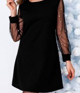 Платье с прозрачными рукавами  AMU-1215A399