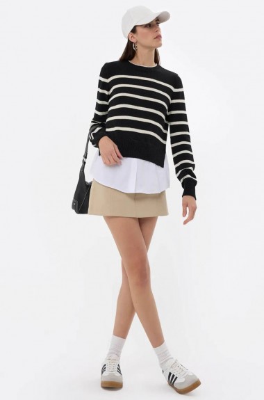 Свитер  с имитацией рубашки  AMU-6837A660 Свитер  с имитацией рубашки  AMU-6837A660