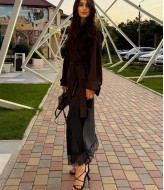 Шелковая юбка с кружевом SF-5684A400