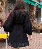 Кружевное черное платье  SOL-3036A500