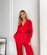 Костюм в пижамном стиле шелковый MOK-545A559