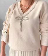 Вязаный костюм с юбкой плиссе  AMU-21416A1050