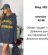 Удлиненное худи оверсайз  ATE-082A750