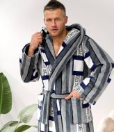 Мужской махровый халат с капюшоном  F5F-81A750