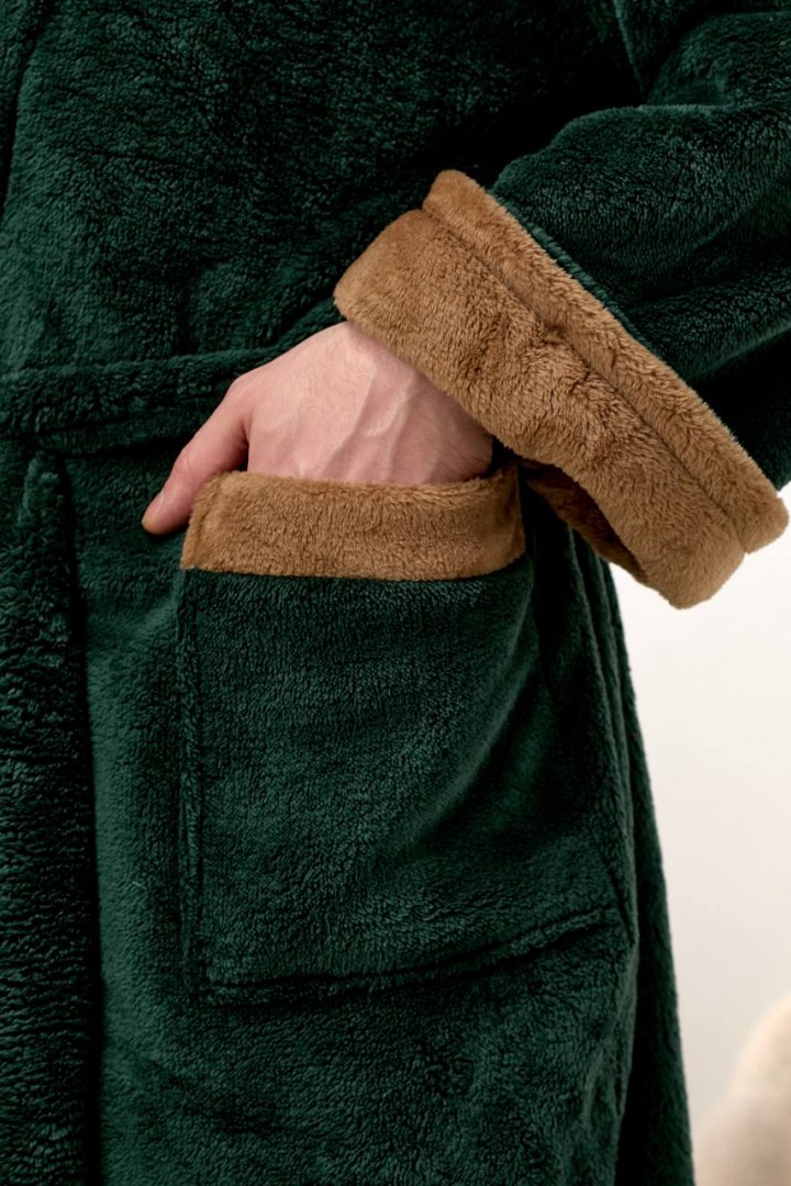 Мужской махровый халат с капюшоном  F5F-81A750