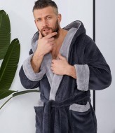 Мужской махровый халат с капюшоном  F5F-81A750