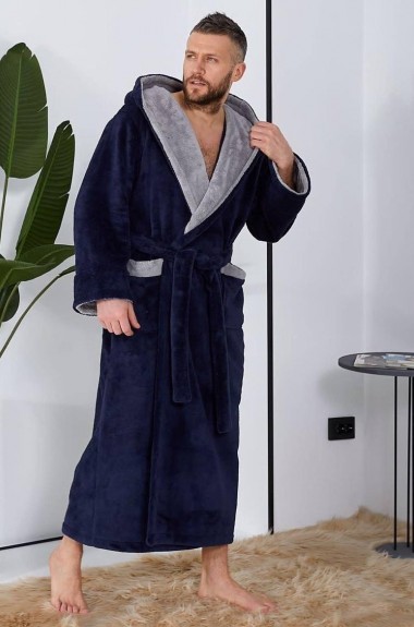 Мужской махровый халат с капюшоном  F5F-81A750