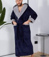 Мужской махровый халат с капюшоном  F5F-81A750