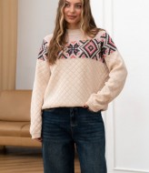 Свитер з рельєфною в'язкою  ZAB-1114A599  Свитер з рельєфною в'язкою  ZAB-1114A599