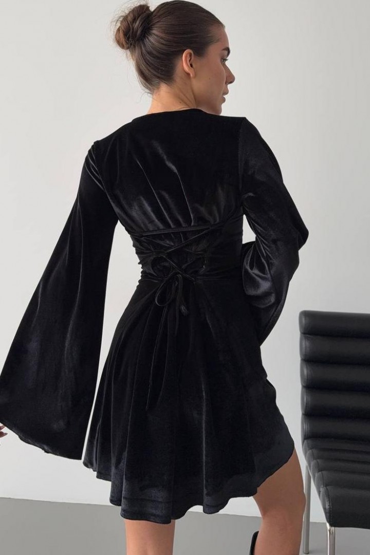 Бархатное черное платье  ANB-424A450