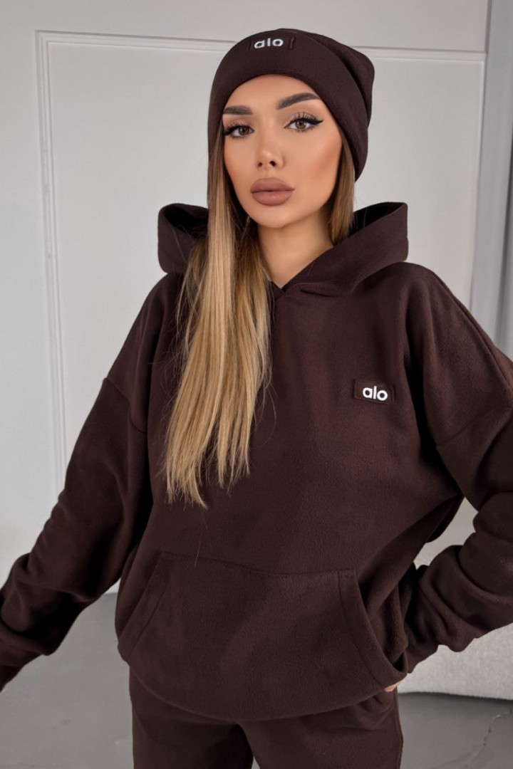 Спортивный флисовый костюм  с шапкой  MIL-371A650