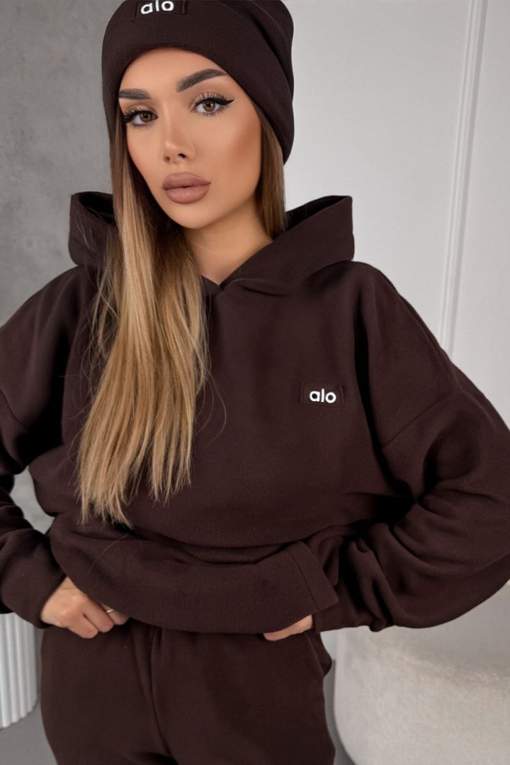 Спортивный флисовый костюм  с шапкой  MIL-371A650