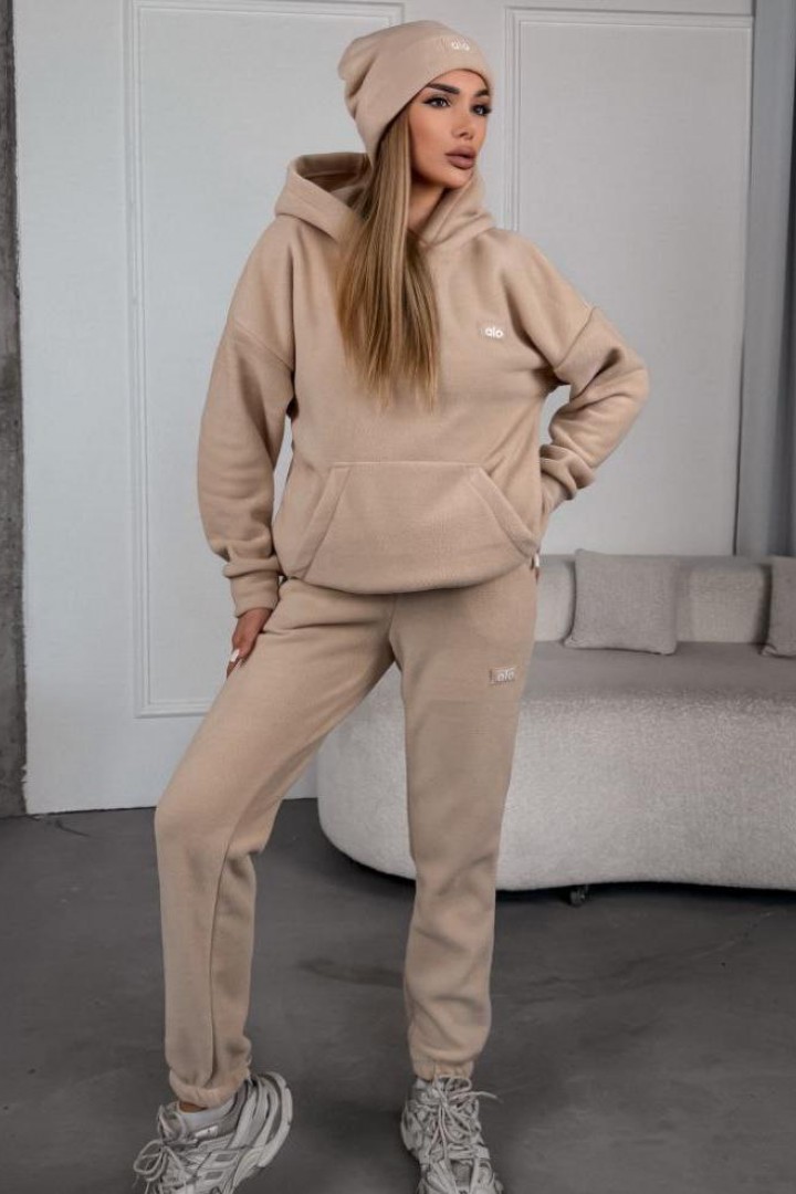 Спортивный флисовый костюм  с шапкой  MIL-371A650