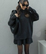 В'язанки костюм з спідницею трапеція  AMU-7777A899 