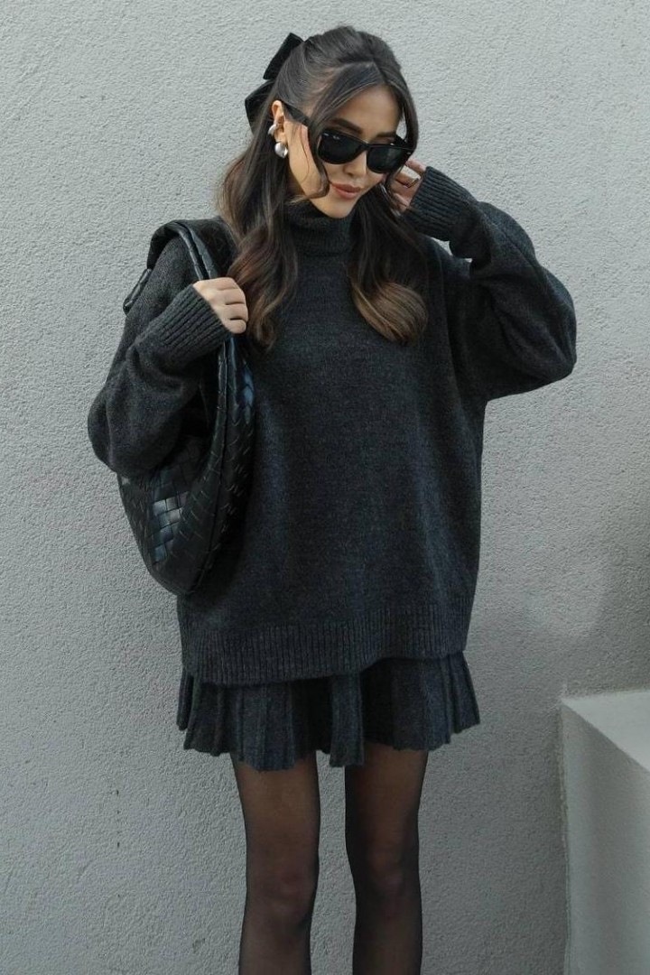 В'язанки костюм з спідницею трапеція  AMU-7777A899 