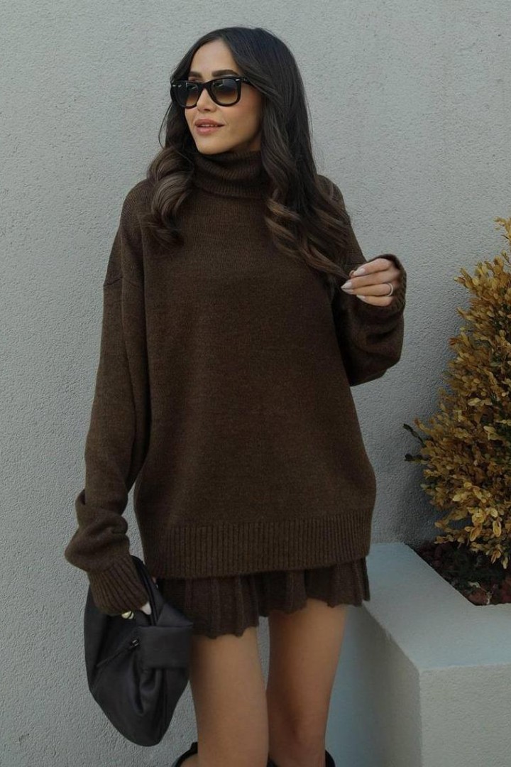 В'язанки костюм з спідницею трапеція  AMU-7777A899 