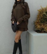 В'язанки костюм з спідницею трапеція  AMU-7777A899 