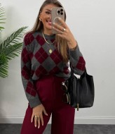 В'язаний светер  ромб AMU-4606A499