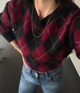 В'язаний светер  ромб AMU-4606A499