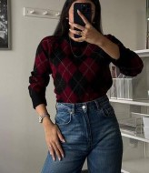 В'язаний светер  ромб AMU-4606A499