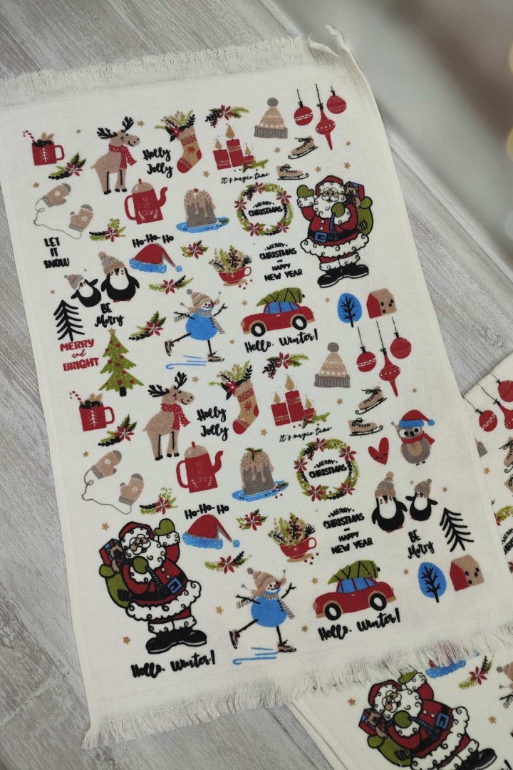 Набор полотенец с зимним орнаментом  JAM-131125.2A14