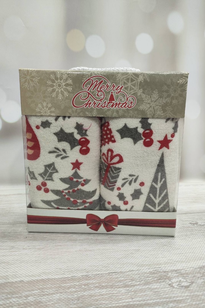 Набір  рушників  з зимовим орнаментом в коробкі JAM-131125.3A3.5