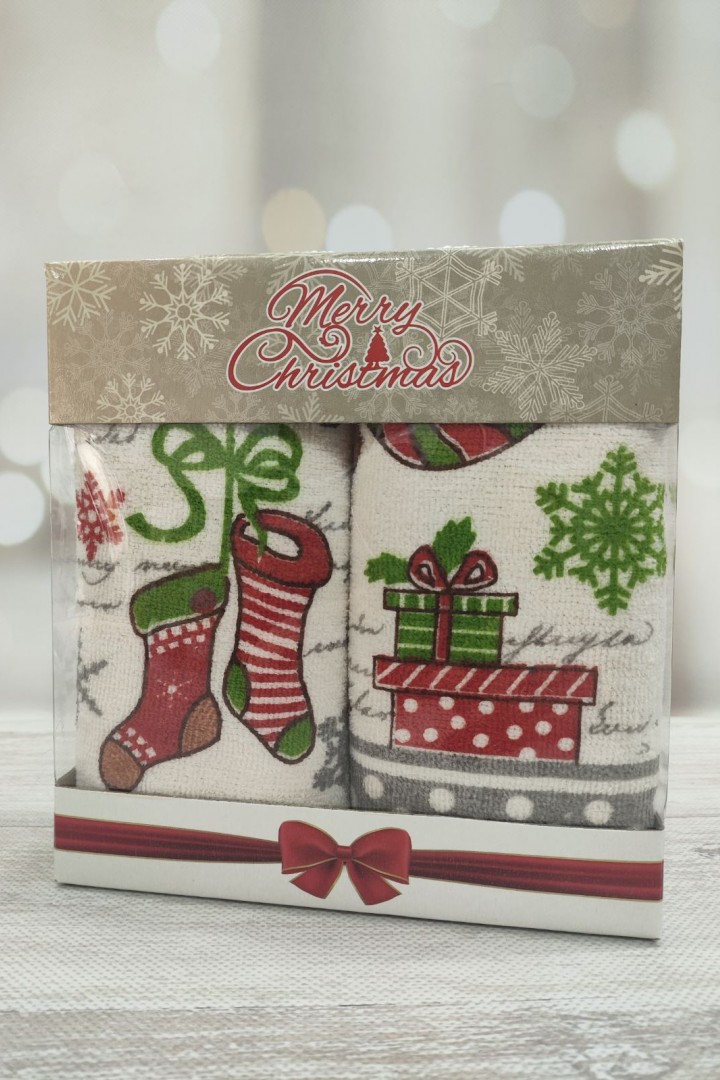 Набір  рушників  з зимовим орнаментом в коробкі JAM-131125.3A3.5