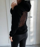 Свитшот со вставкой сетка  AMU-949A380