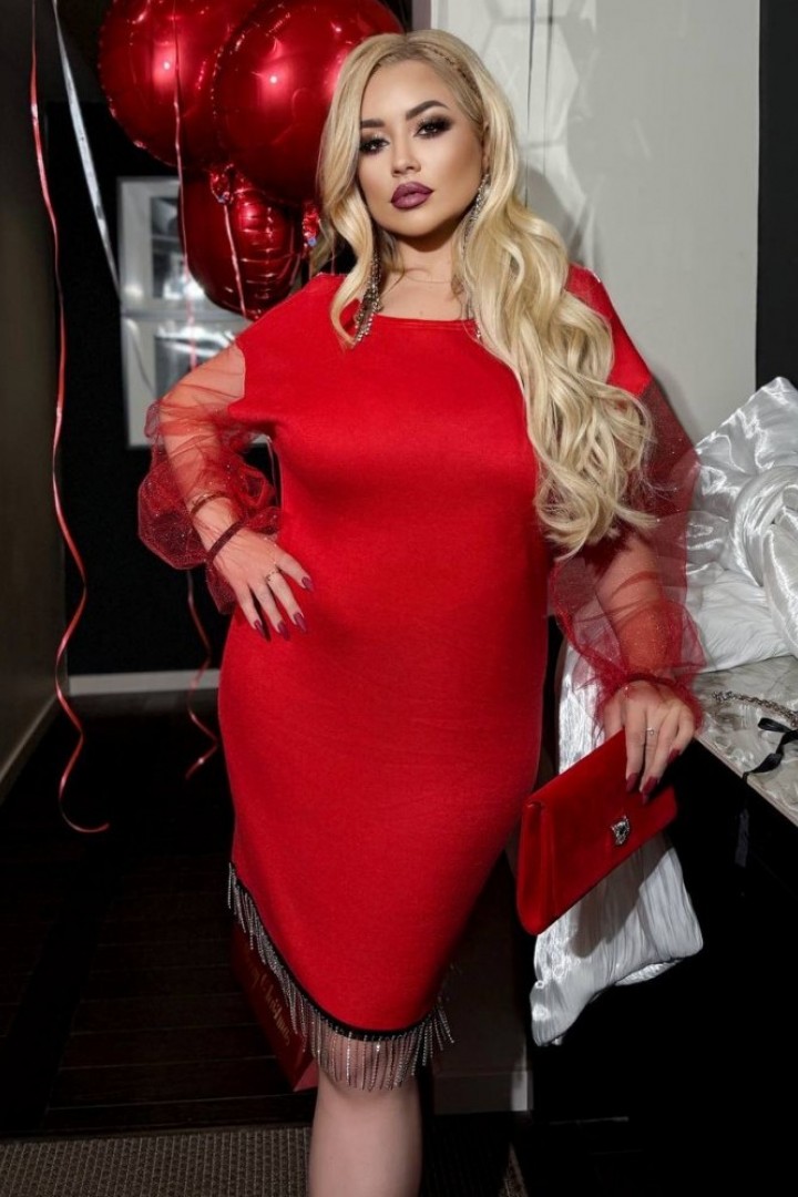 Платье с бахромой из страз ME-531A680