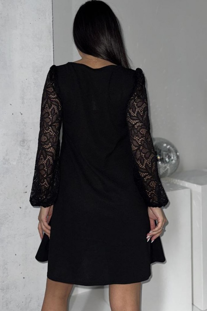 Нарядное платье с гипюровыми рукавами  MIL-172A450