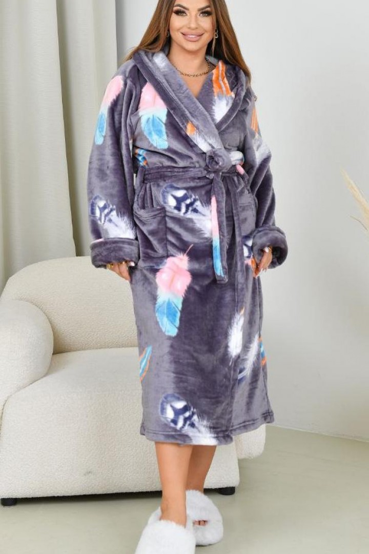 Теплый махровый женский халат ST-387A800