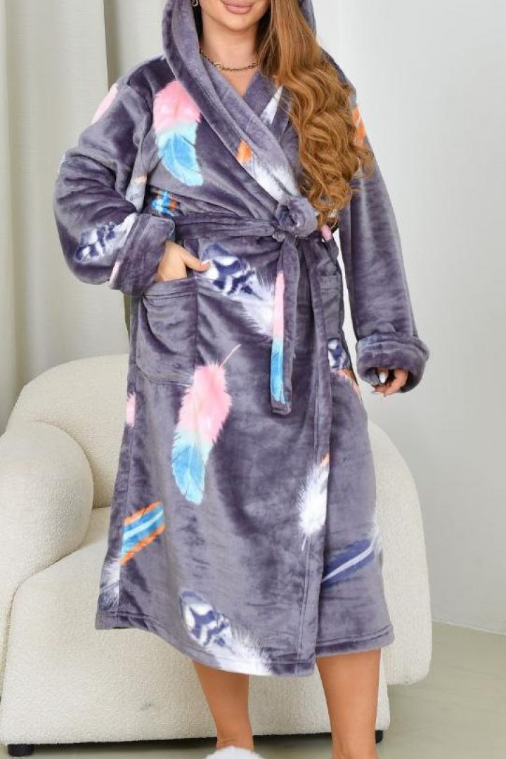 Теплый махровый женский халат ST-387A800