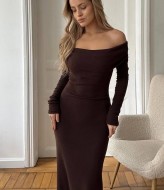 Платье  в пол с разрезом HOU-349A449