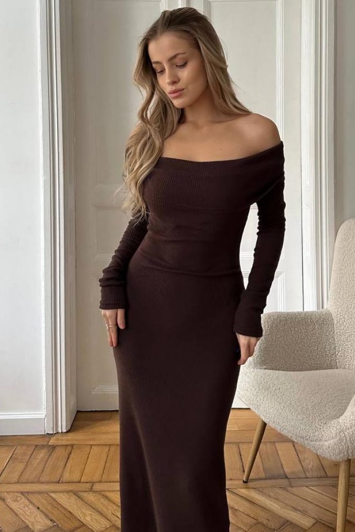 Платье  в пол с разрезом HOU-349A449