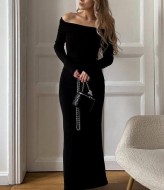 Платье  в пол с разрезом HOU-349A449