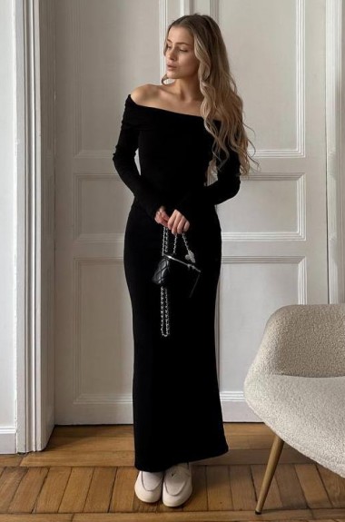 Платье  в пол с разрезом HOU-349A449