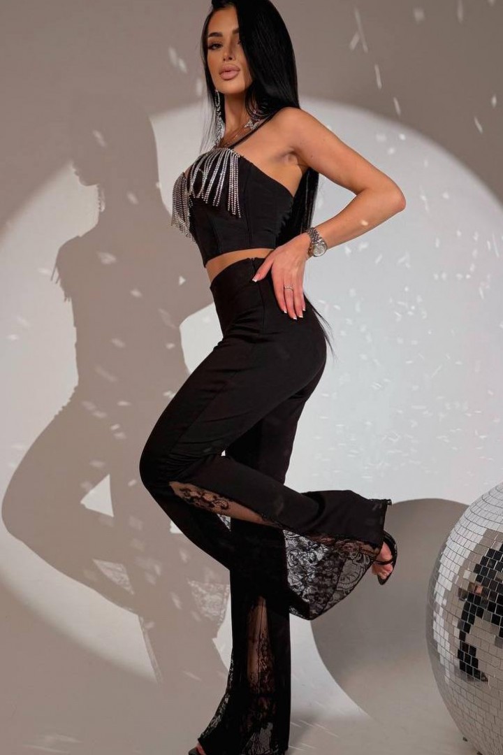 Брюки с гипюровой вставкой  FL-2129A500