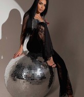 Брюки с гипюровой вставкой  FL-2129A500