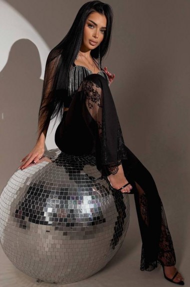 Брюки с гипюровой вставкой  FL-2129A500