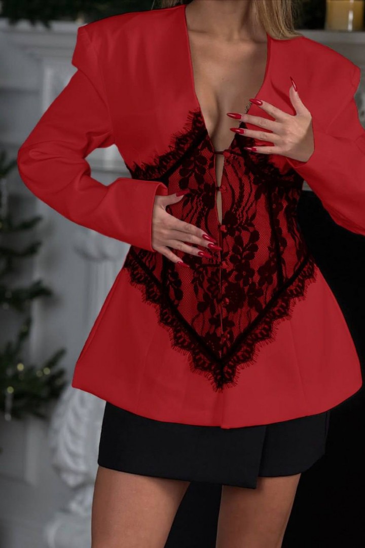 Жакет с  гипюровой вставкой   JW-403A750