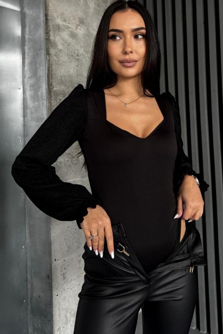 Женские боди с люрексовыми рукавами MIL-713A400