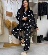 Теплая махровая пижама с воротником   F5F-70A800