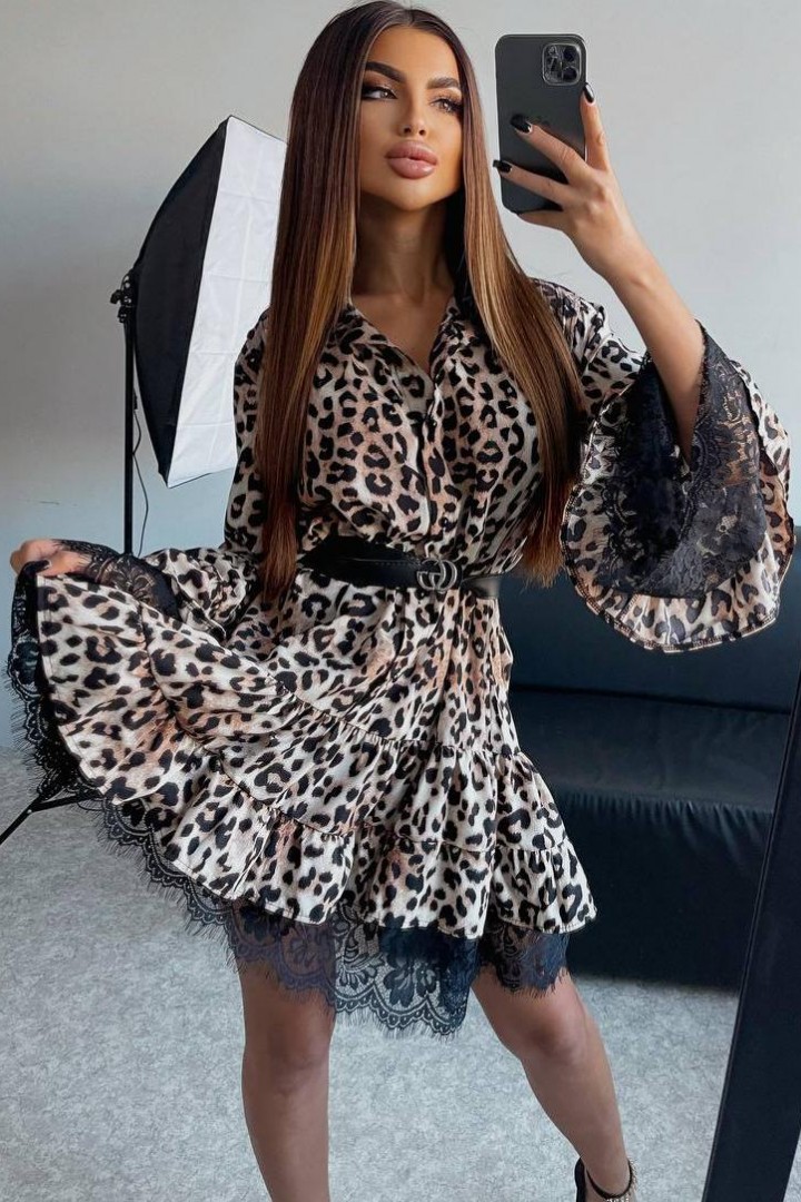 Платье с модным принтом  FL-2064A650