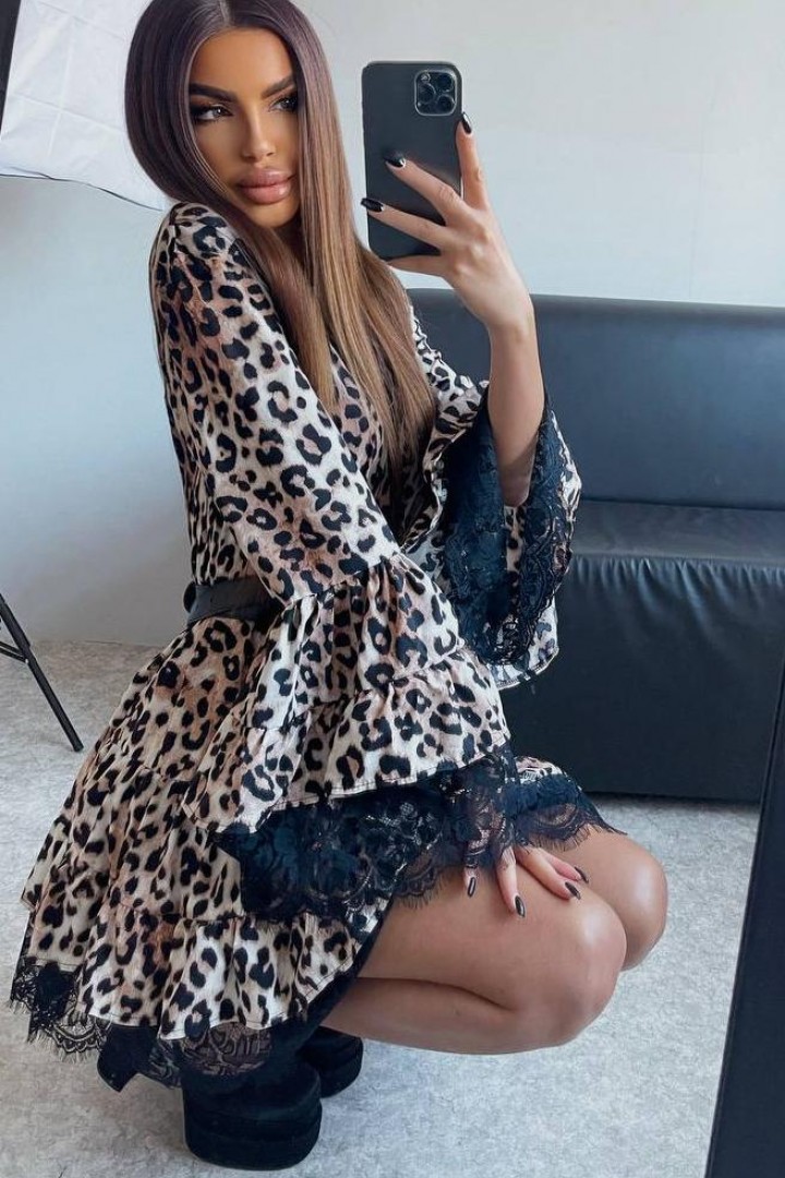 Платье с модным принтом  FL-2064A650