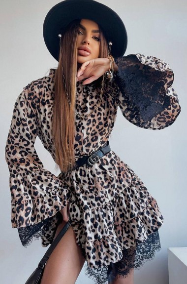 Платье с модным принтом FL-2064A650 Платье с модным принтом FL-2064A650