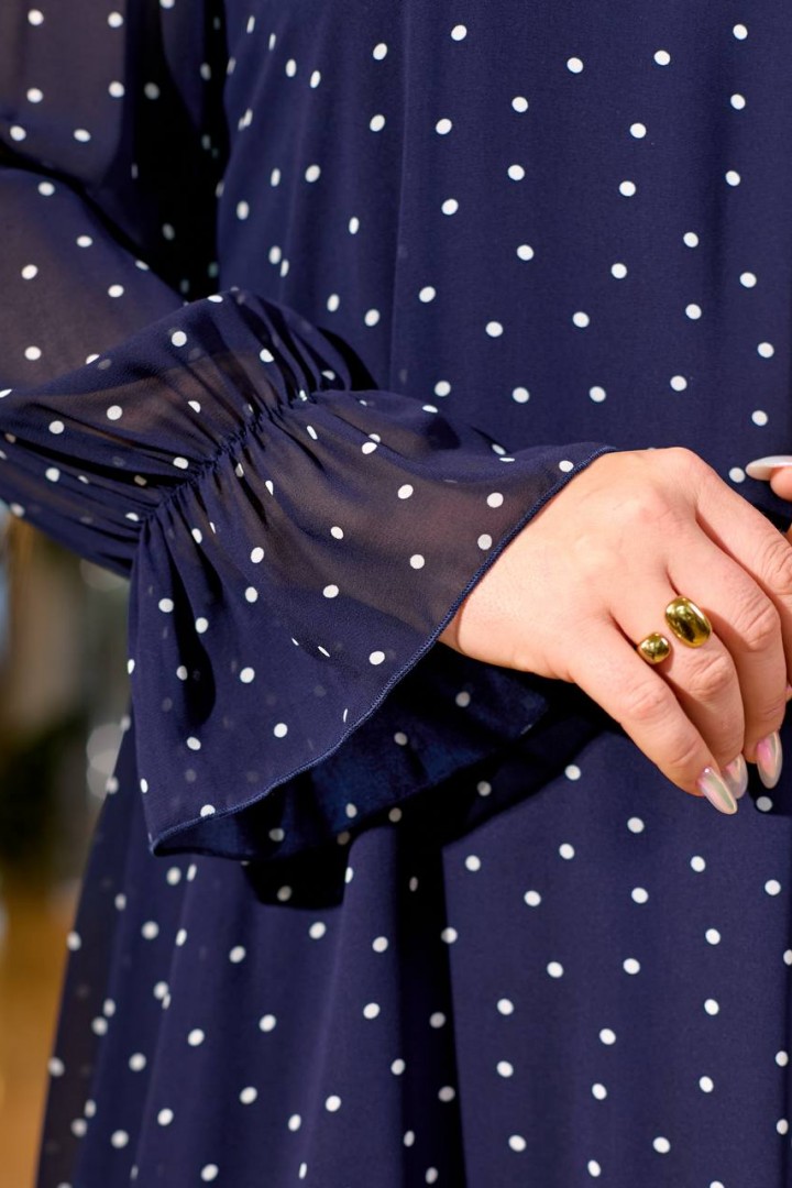 Шифоновое платье  в горошек AO-2505A550