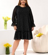 Шифоновое платье  в горошек AO-2505A550