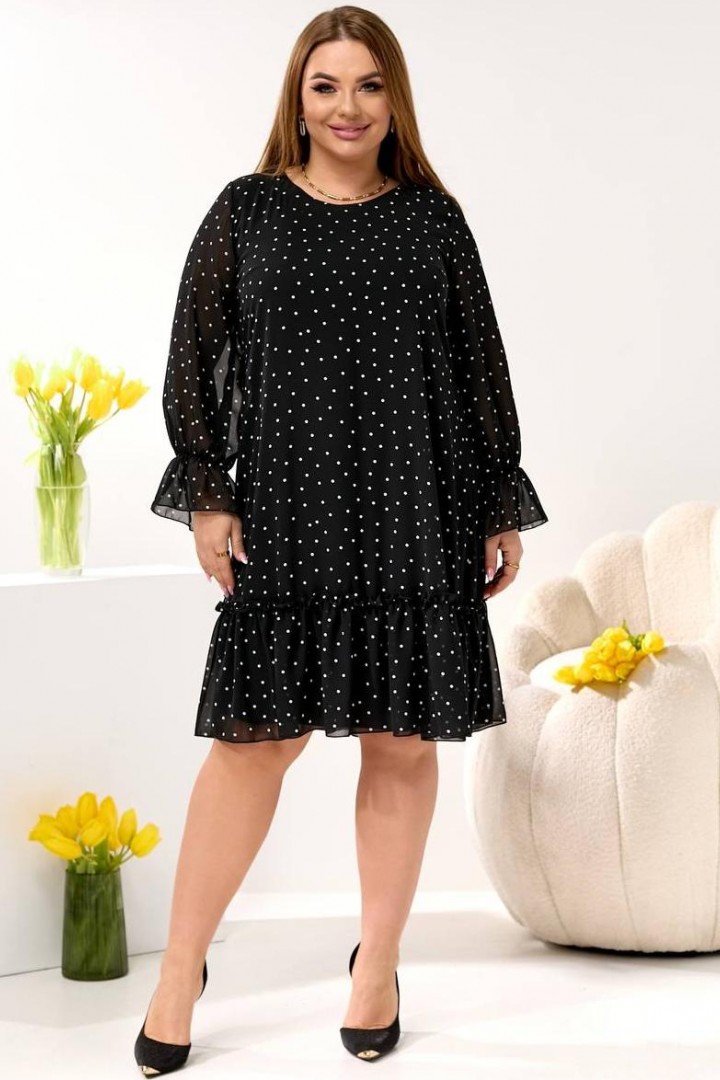 Шифоновое платье  в горошек AO-2505A550